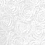 72x72inch White 3D Rosette Satin Table Overlay, Square Tablecloth Topper#whtbkgd