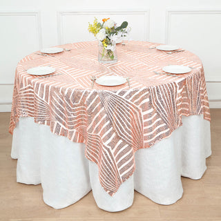 Add Glamour to Your Event with the Blush Diamond Glitz Sequin Table Overlay