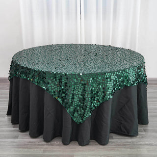 Emerald Green Premium Big Payette Sequin Table Overlay