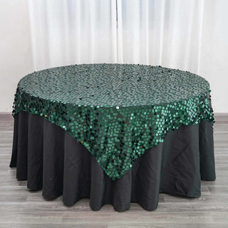 Emerald Green Premium Big Payette Sequin Table Overlay Emerald Green Premium Big Payette Sequin Table Overlay