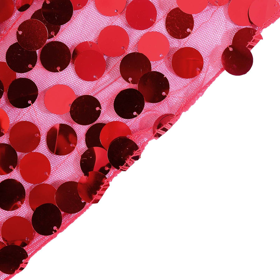 72x72 inch Red Premium Big Payette Sequin Overlay