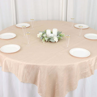 Classy Beige Accordion Crinkle Taffeta Tablecloth Overlay for a Complete and Sophisticated Look Classy Beige Accordion Crinkle Taffeta Tablecloth Overlay for a Complete and Sophisticated Look
