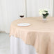 72x72Inch Beige Accordion Crinkle Taffeta Table Overlay, Square Tablecloth Topper