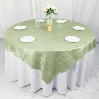 Create a Classy and Elegant Table Setup with the Sage Green Tablecloth Topper