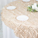 72x72inch Beige 3D Leaf Petal Taffeta Fabric Table Overlay