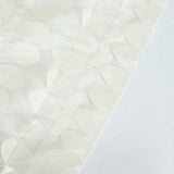 72x72inch Ivory 3D Leaf Petal Taffeta Fabric Table Overlay