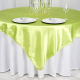 72" x 72" Apple Green Seamless Satin Square Tablecloth Overlay#whtbkgd