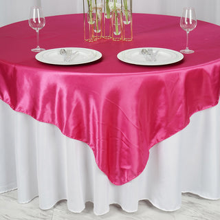 Enhance Your Event Decor with the Fuchsia Satin Tablecloth