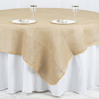 Create Unforgettable Memories with Natural Rustic Burlap Jute Square Table Overlay