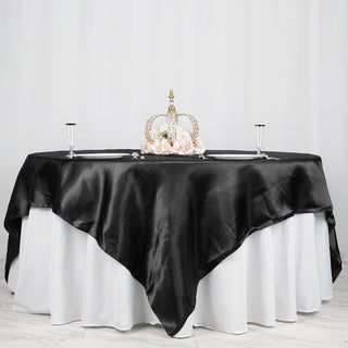 Dress Your Tables to Impress with the Black Seamless Satin Square Table Overlay