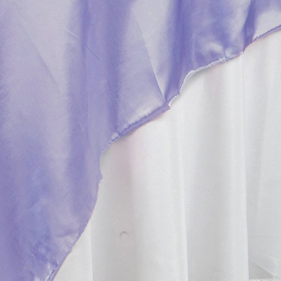 90inch x 90inch Lavender Lilac Seamless Satin Square Table Overlay#whtbkgd
