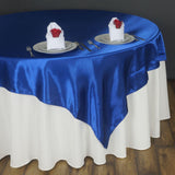 90" SATIN Square Overlay For Wedding Catering Party Table Decorations - ROYAL BLUE