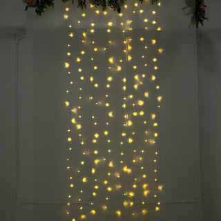 5ftx8ft Warm White LED Icicle Curtain Fairy String Lights