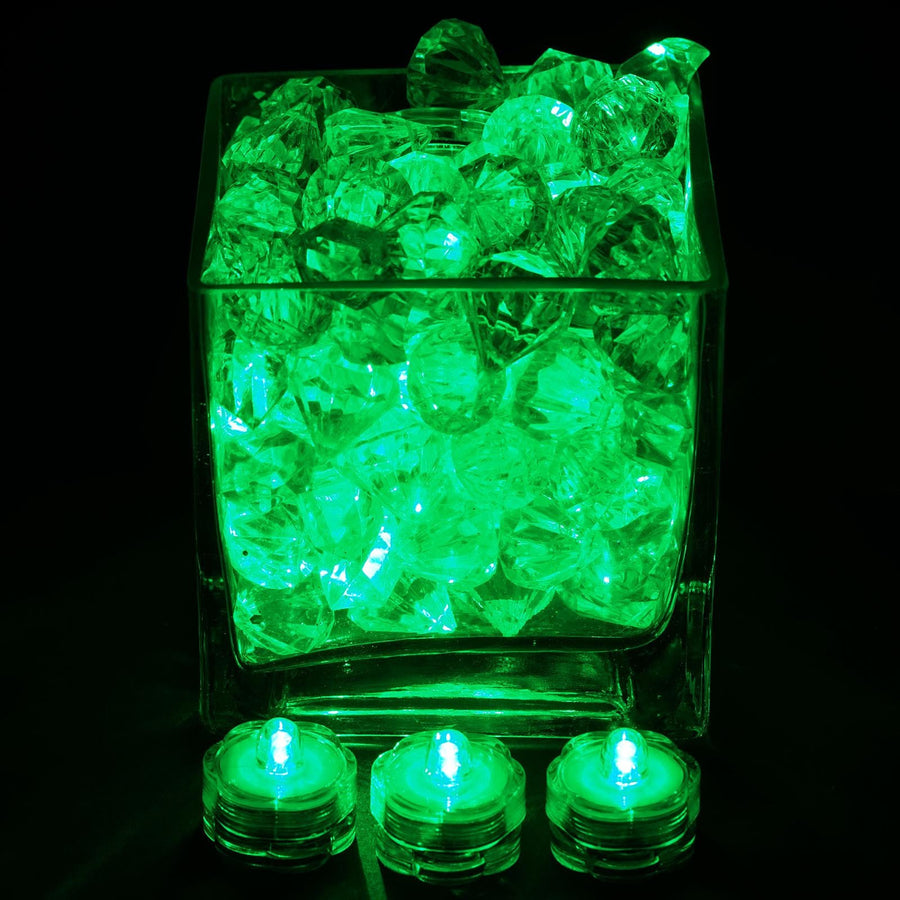12 Pack | Green LED Lights Waterproof Battery Operated Submersible