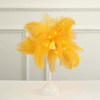 Illuminate Your Space with the LED Gold Ostrich Feather Table Lamp Illuminate Your Space with the LED Gold Ostrich Feather Table Lamp