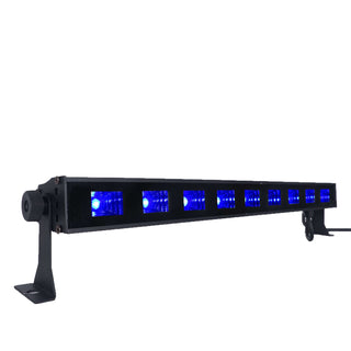 Blue LED light bar with multiple light sections for versatile lighting solutions.