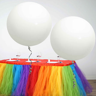 Add Elegance to Your Celebrations with 32" Large Pastel White Balloons