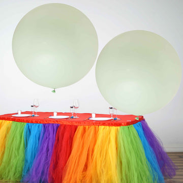2 Pack 32" Large Matte Pastel Mint Helium Air Premium Latex Balloons