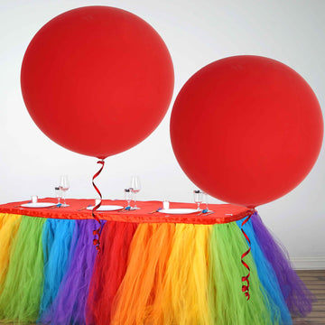 2 Pack 32" Large Matte Red Helium or Air Premium Latex Balloons