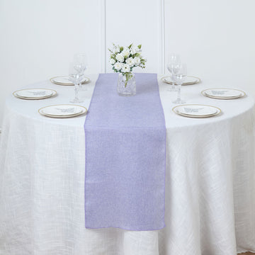 14"x108" Lavender Boho Chic Rustic Faux Burlap Cloth Table Runner