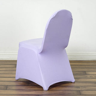 Elevate Your Event with the Lavender Lilac Spandex Stretch Fitted Banquet Chair Cover Elevate Your Event with the Lavender Lilac Spandex Stretch Fitted Banquet Chair Cover