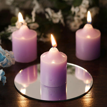 12 Pack 2" Lavender Lilac Votive Candles, Mini Multi-Purpose Candle Decor