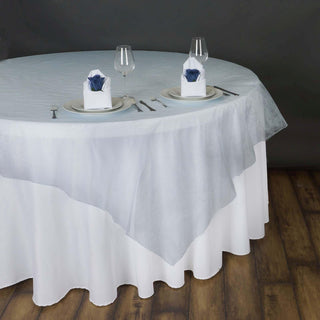 Light Blue Organza Table Square Overlay