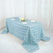 90x132inch Light Blue Grandiose 3D Rosette Satin Rectangle Tablecloth