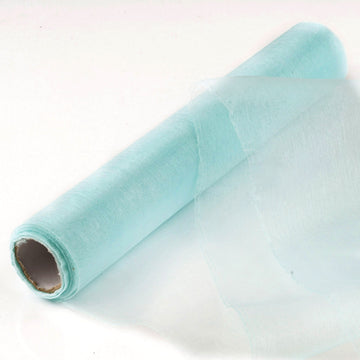 12"x10yd | Light Blue Sheer Chiffon Fabric Bolt, DIY Voile Drapery Fabric