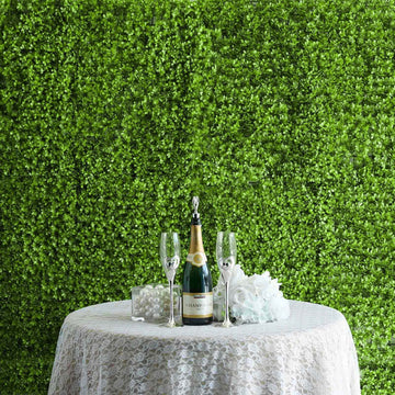 11 Sq ft. Lime Green Boxwood Hedge Genlisea Garden Wall Backdrop Mat - 4 Artificial Panels