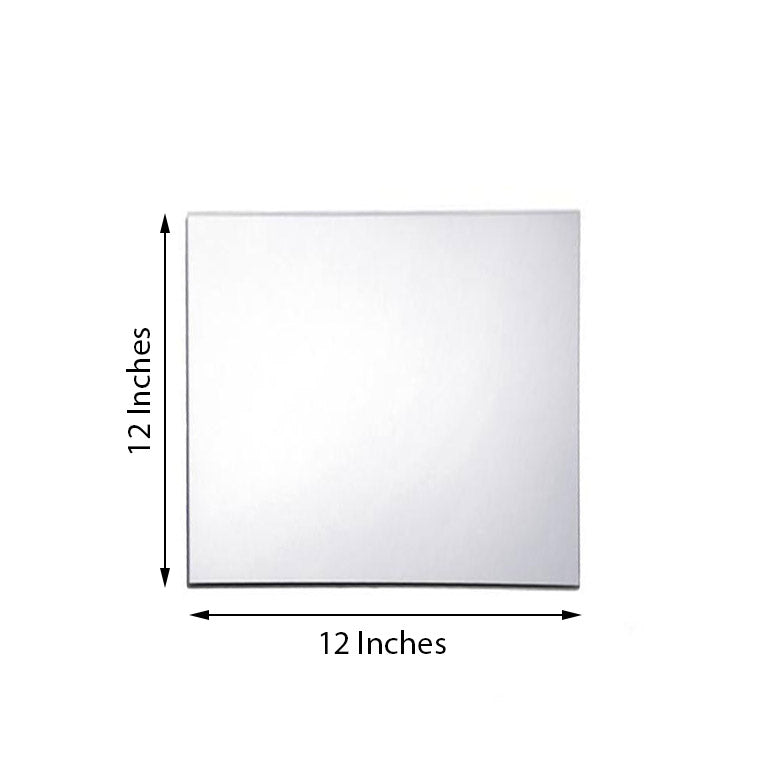 TABLECLOTHSFACTORY 12 Square Glass Mirror Wedding Party Table Decorations  Centerpieces - 4 PCS