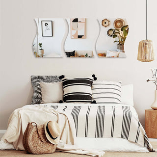 Stunning Bulk Event Decor: 4 Pack | 12" Wave Glass Mirror Stunning Bulk Event Decor: 4 Pack | 12" Wave Glass Mirror