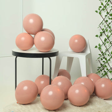 25 Pack 10" Matte Dusty Rose Double Stuffed Prepacked Latex Balloons