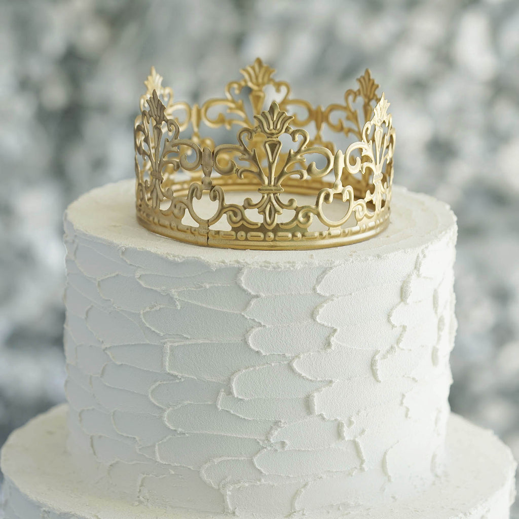 1 X Gold Crown Cake Topper excludes Number, Fondant Prince or Princess  Crown Cake Decoration, 