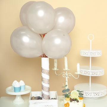 25 Pack 12" Matte Pastel Cream Helium or Air Latex Party Balloons