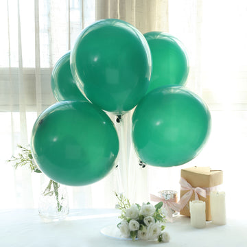 25 Pack 12" Matte Pastel Hunter Emerald Green Helium Air Latex Party Balloons
