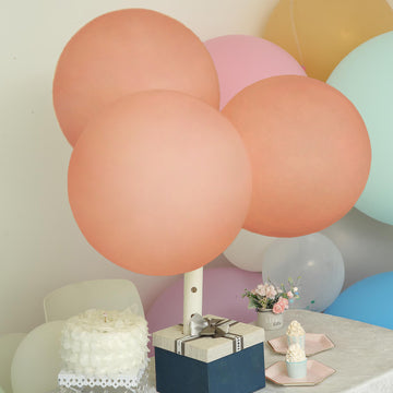 10 Pack 18" Matte Pastel Natural Helium or Air Latex Party Balloons