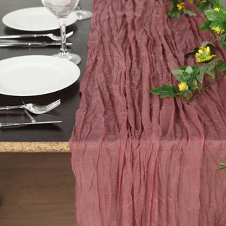 Elevate Your Event Décor with the Mauve Gauze Table Runner