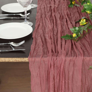 Elevate Your Event Décor with the Mauve Gauze Table Runner Elevate Your Event Décor with the Mauve Gauze Table Runner