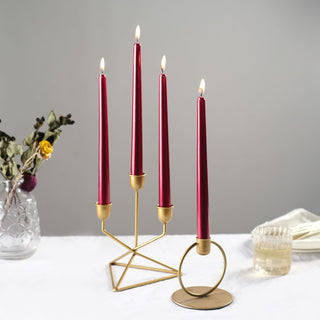Add Elegance and Sophistication with 12 Pack Metallic Red Taper Candles