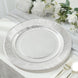 25 Pack | Metallic Silver Sunray 10inch Serving Dinner Paper Plates, Disposable Party Plates