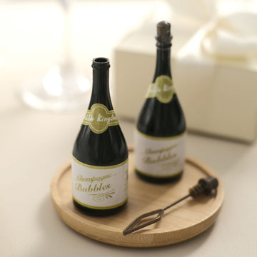 24 Pack Mini 4" Champagne Bottle Event Favor Bubbles, Wedding Shower Bubbles