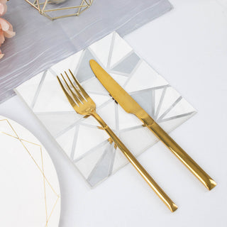 Versatile and Stylish Geometric Triangle Foil Party Napkins