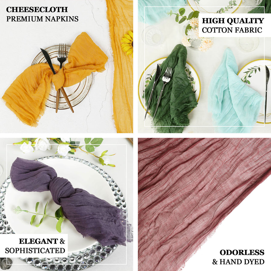 5 Pack | Natural Gauze Cheesecloth Boho Dinner Napkins | 24x19Inch