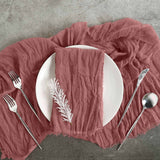 5 Pack | Mauve/Cinnamon Rose Gauze Cheesecloth Boho Dinner Napkins | 24x19Inch