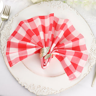 Red/White Buffalo Plaid Cloth Dinner Napkins - Add Elegance to Your Table