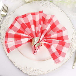 Red/White Buffalo Plaid Cloth Dinner Napkins - Add Elegance to Your Table Red/White Buffalo Plaid Cloth Dinner Napkins - Add Elegance to Your Table