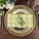 5 Pack Yellow White Buffalo Plaid Cloth Dinner Napkins, Gingham Style 15"x15"
