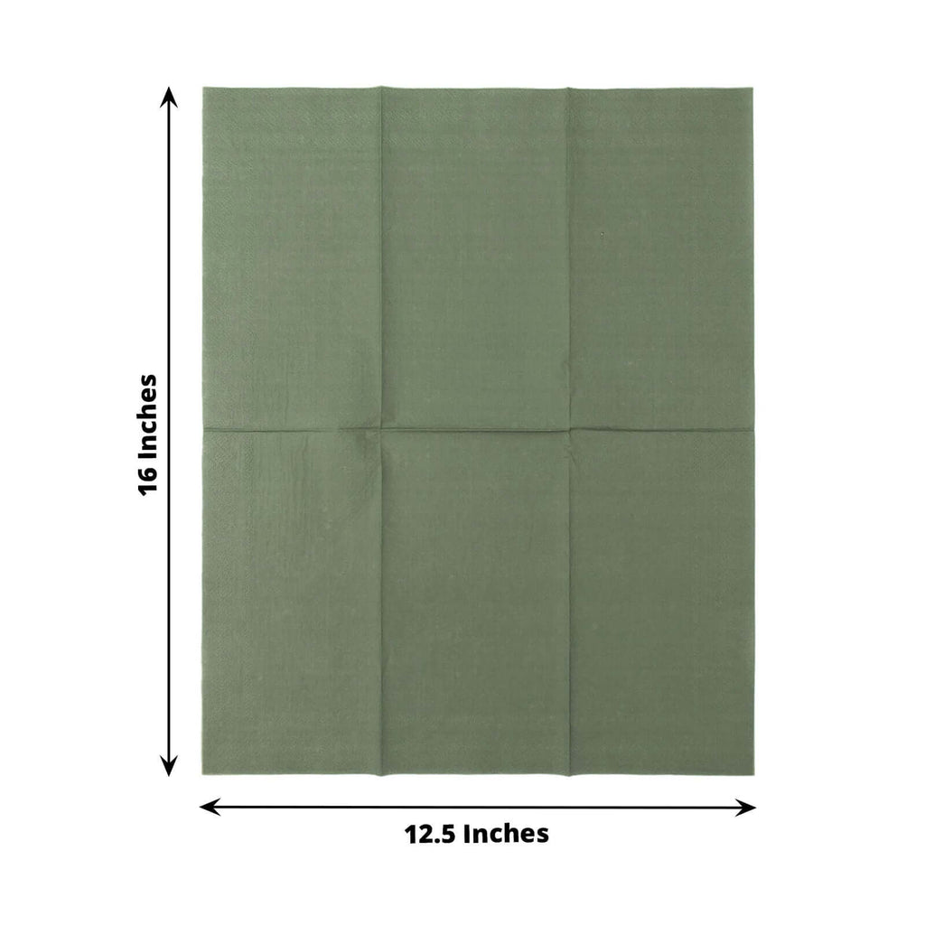 50 Pack 2 Ply Soft Olive Green Paper Napkins