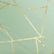 5 Pack | Sage Green With Geometric Gold Foil Cloth Polyester Dinner Napkins | 20x20inch#whtbkgd